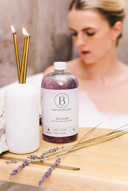Bathorium BeCalm Bubble Elixir, Relaxing Bubble Bath with Bergamot, Earl Grey Tea & Lavender, Moisturizing & Soothing for Skin, Stress Relief and Relaxation, Approximately 10 Baths, 16.9 fl.oz
