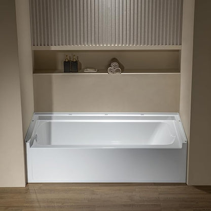 WOODBRIDGE 60” x 32” Alcove Soaking Bathtub in white with Left-Hand Drain Hole