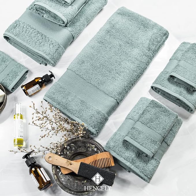 Hencely Bath Sheet Set of 2 - (35x64 Inches) - Luxury Extra Large Oversized Towels, 100% Cotton - Quick Dry, Highly Absorbent, Super Soft - Spa, Hotel, Bathroom - (Bath Sheets 2 Pack, Dark Green)
