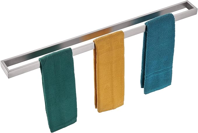 KOKOSIRI Towel Bar Brushed Nickel Bath Towel Hanger Holder 32-Inch Kitchen Rack Stainless Steel for Bathroom Hardware Wall Mount, 1 Pack B4008BR-L32