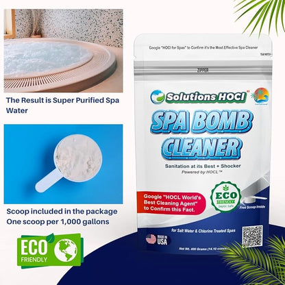 Spa, Hot Tub, Bathtubs & Whirlpools Cleaner - Spa Surface Cleaner Bomb - Super Cleans Your Spa - 400 Grams Pack, SB 400G