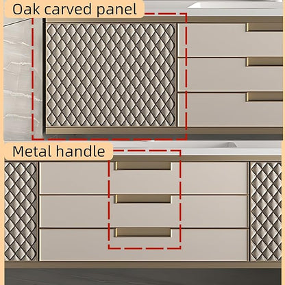 72IN Modern Bathroom Vanity - Wall-Mounted Bathroom Cabinet with LED Light | Intelligent Defogging Mirror Cabinet Includes Time Display Function, 2 Drawers & 2 Storage Cabinets (Style A)