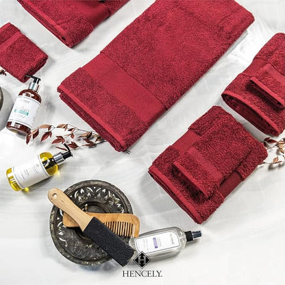 Hencely Bath Sheet Set of 2 - (35x64 Inches) - Luxury Extra Large Oversized Towels, 100% Cotton - Quick Dry, Highly Absorbent, Super Soft - Ideal for Spa, Hotel, Bathroom - (Bath Sheets 2 Pack, Red)