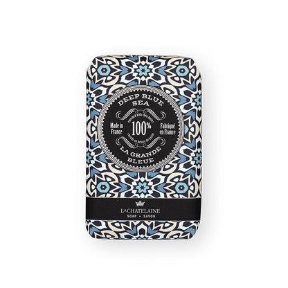 La Chatelaine Shea Butter Bar Soap| Natural and Organic |Triple Milled | Made in France | Unisex, Men, Women | Large (Deep Blue Sea)