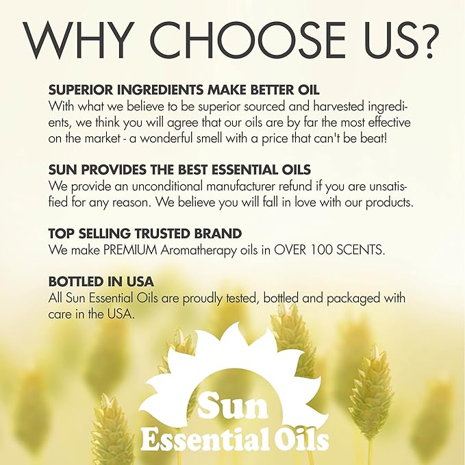 Sun Essential Oils – 4 oz Australian Sandalwood Essential Oil with Dropper for Diffuser, Skin, Aromatherapy Massage, Humidifier, Scent for Candle, Lotion & Soap Making at Home, Fragrance for Room