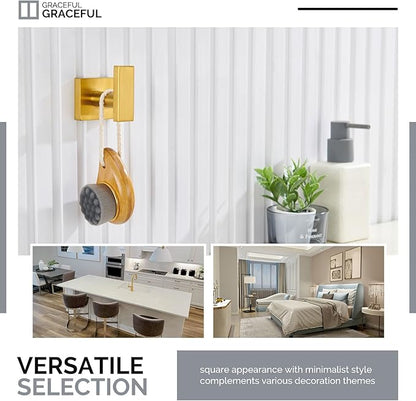 Angle Simple Towel Hook for Bathroom, SUS 304 Stainless Steel Robe Coat Hook for Wall, Hand Towel Holder, Brassy Gold