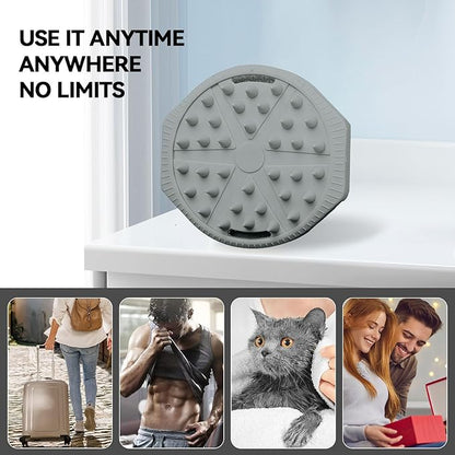 Silicone Body Scrubber as Stocking Stuffers, Dual-Sided Silicone Loofah for Shower, Exfoliating Body Brush Scrubber for Men and Women for All Skin, Scalp Massager Lather Well＆Easy to Clean (Gray)