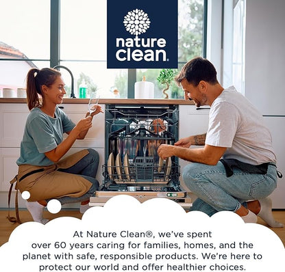 Nature Clean Natural Dishwasher Rinse Aid Liquid, Plant-Based Dishwasher Drying Agent with 99.7% Natural Ingredients, Unbelievable Power and No Nasty Chemicals. Hard Water Stain Remover. 8 oz 2-pack