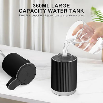 GuDoQi Automatic Touchless Liquid Soap Dispenser, 4-Level Adjustable Foam, USB Rechargeable Hand Soap Dispenser for Bathroom, Kitchen Countertops, 12.2oz/360mL, Black