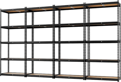 LEVELEVE 5-Tier Heavy Duty Storage Shelving Unit, 2000 lbs Capacity, Adjustable Metal Utility Shelf, 48" L x 18" W x 73" H for Garage, Kitchen, Pantry, Basement, Bathroom, Laundry,4 Pack