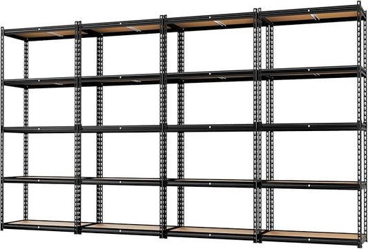 LEVELEVE 5-Tier Heavy Duty Storage Shelving Unit, 2000 lbs Capacity, Adjustable Metal Utility Shelf, 48" L x 18" W x 73" H for Garage, Kitchen, Pantry, Basement, Bathroom, Laundry,4 Pack