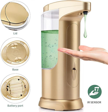 Automatic Soap Dispenser Touchless Sensor - Electric Liquid Soap Dispenser Touch Free with Adjustable Volume Switches for Kitchen Bathroom Countertop Shower Hotel