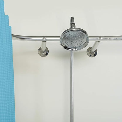 Zenna Home Rustproof Round Shower Curtain Rod for Clawfoot Tub with Easy Installation, Oval Hoop Shower Curtain Rod, Freestanding Tub Accessories, Fits Areas up to 70.5 by 28 Inches, Chrome