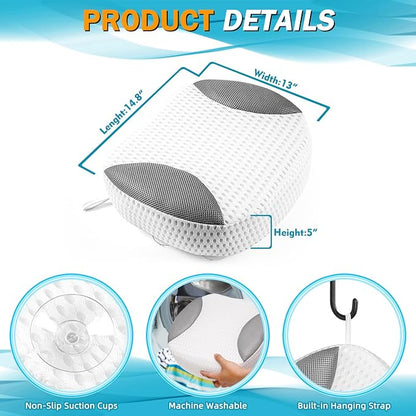 Hot Tub Booster Seat for Adults, 5D Air Mesh Hot Tub Cushion with Strong Non-Slip Suction Cups, Ergonomic Hot Tub Seats, Quick Dry Hot Tub Accessories for Adults Indoor Outdoor, No Zipper Design
