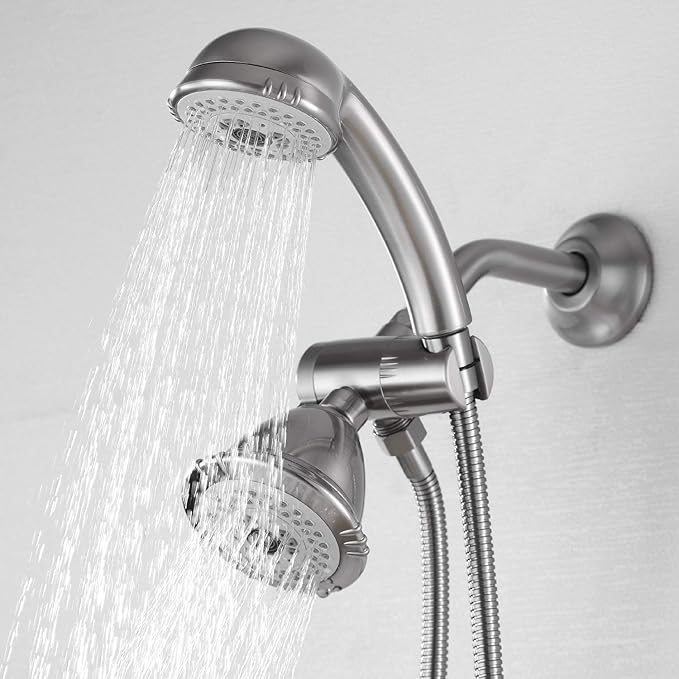 BESTILL Wall Mounted 6 Inch Shower Head Arm, Shower Arm and Flange Included, Brushed Nickel