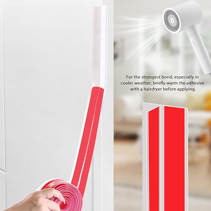 20Ft T-Shaped Door Draft Stopper, Silicone Weather Stripping Seal Tape for Doors and Windows - Clear, 2" Wide (50mm)