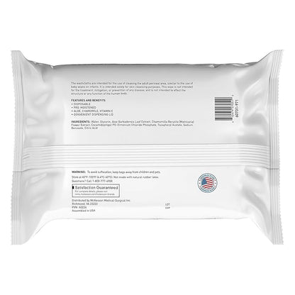 McKesson Washcloth Wipes for Adults, Unscented (6 Pack, 576 Washcloths) Disposable Wash Cloths for Body - Fragrance-Free No-Rinse Formula - Good for Incontinence and Elderly - 96 Wipes Per Pack