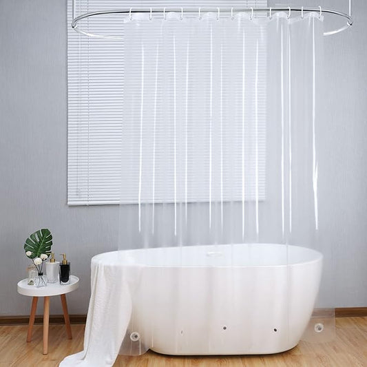 AooHome Clear Shower Curtain Liner -8G EVA Heavy Duty Water Repellent Shower Liner for Bathroom, Long Shower Curtain 72" W x 75" L, 12 Rust Proof Grommets Holes, 5 Bottom Magnets