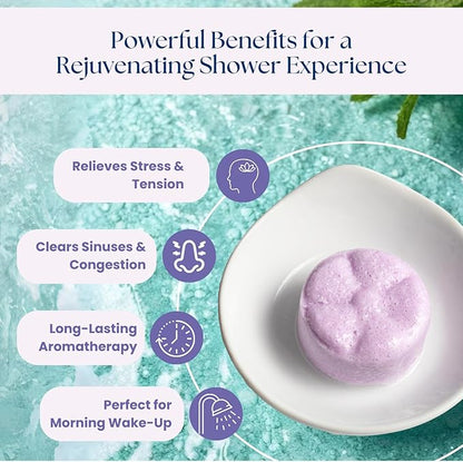 TLG Slumbers Shower Steamers Aromatherapy 7 Pack – USA Made with Extra Menthol, Lavender Essential Oil – Relaxing Shower Bombs for Sleep, Stress Relief & Spa – Gift for Men & Women