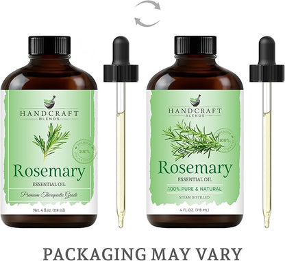 Handcraft Blends Rosemary Essential Oil – Huge 4 Fl Oz – 100% Pure and Natural – Premium Grade Essential Oil for Diffuser and Aromatherapy, Skin, Massage, Candle and Soap Making Fragrance