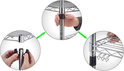 18" Deep x 30" Wide x 64" Height Wire Shelving Kit | 4-Tier | NSF Commercial Storage Rack Unit