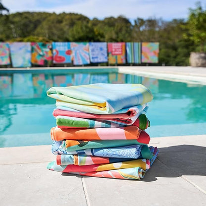 Dock & Bay Beach Towel - Quick Dry, Sand Free - Compact, Lightweight - 100% Recycled - Includes Bag - Sugar Palms - Extra Large (200x90cm, 78x35)