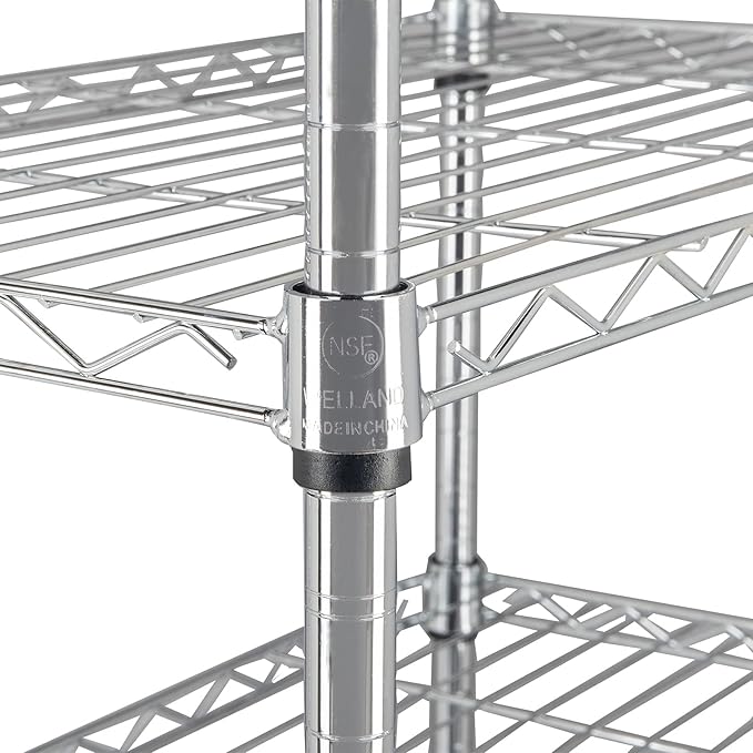 8 Tier Storage Racks Shelving, Heavy Steel Pantry Shelves, Adjustable Wire Shelving Rack, Suitable for Garage, Kitchen, Bathroom, Office, 24" W x 14" D x 71" H, Chrome