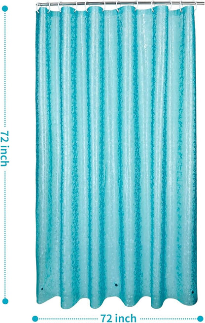 Bostofy Shower Curtain Liner Heavy Duty EVA, Waterproof Shower Liner with 12 Rust Proof Metal Grommets and 3 Weighted Magnet, 72 x 72 Inches Bathroom Shower Curtain, Teal