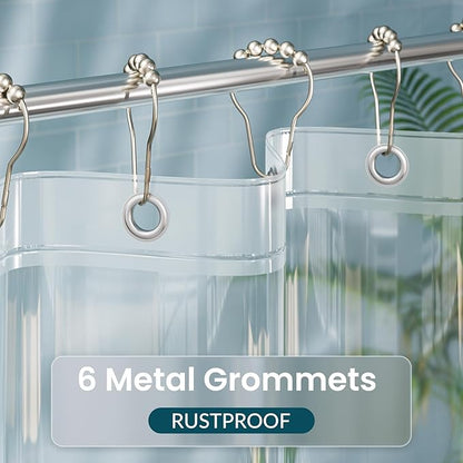 Titanker Shower Stall Curtain Liner, 36x72 Clear PEVA Lightweight Single Stall Narrow Shower Curtain for Bathroom with 2 Magnets and 6 Rustproof Grommet Holes