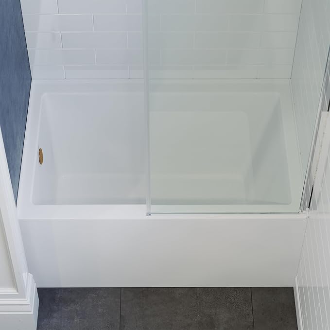 Swiss Madison Well Made Forever Voltaire 48"x32" Acrylic White, Alcove, Left Hand Drain, Apron Bathtub