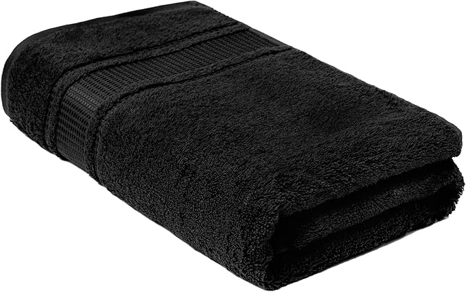 Melissa Linen, Fingertip Towels 4 Pack, 100% Turkish Cotton, Small Hand Towels for Body, Face and Kitchen 12 x 18 in, Soft and Absorbent, Quick Dry, (Jet Black Fingertip Hand Towels)