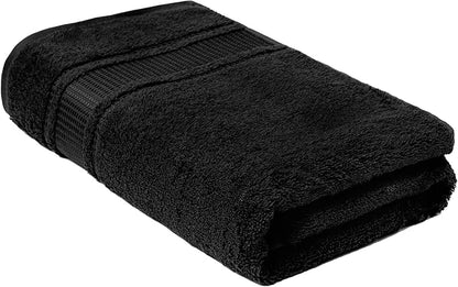 Melissa Linen, Fingertip Towels 4 Pack, 100% Turkish Cotton, Small Hand Towels for Body, Face and Kitchen 12 x 18 in, Soft and Absorbent, Quick Dry, (Jet Black Fingertip Hand Towels)