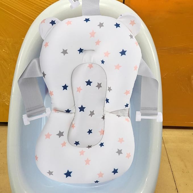 Mesh Bath Support Seat Floating Shower Pad Newborn Non-Slip Cradle Cushion for Bathtubs Safe Comfortable Bathing Aid