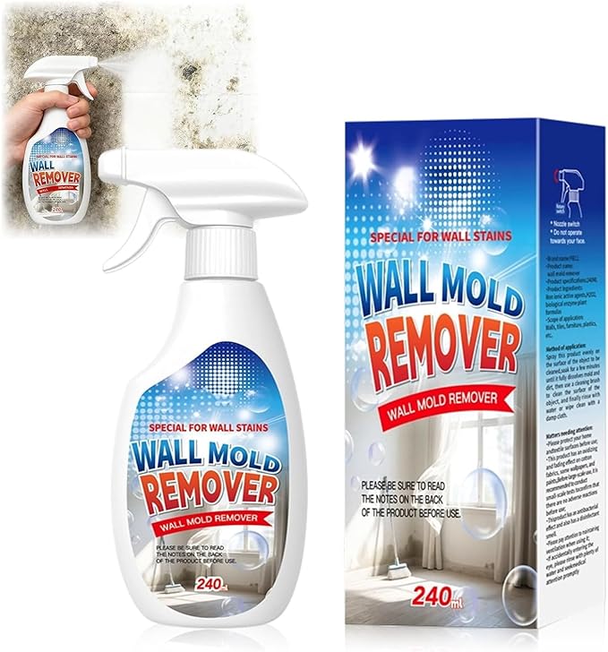 Highly Effective Removal Spray, Wall Cleaner Spray, Dust and Dirt Removal, 8.12 Fl oz, for Wood, Tile, Fabric, Bathrooms, Kitchens