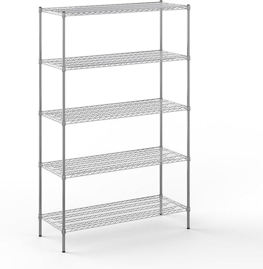 21" Deep x 54" Wide x 86" Height Wire Shelving Kit | 5-Tier | NSF Commercial Storage Rack Unit