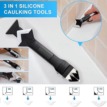 8Oz Clear Waterproof Caulk & Seal Silicone Sealant, Wadities Tile Grout Repair Kit with Grout Remove Scraper, Shrink & Crack Proof for Bathroom, Shower, Kitchen, Floor (4Oz, Pack of 2)