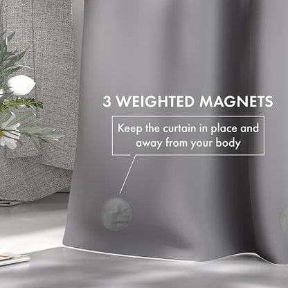 AmazerBath Shower Curtain Liner, 72x72 Grey Shower Liner, Cute Plastic Shower Curtain Liners, Lightweight PEVA Waterproof Gray Shower Curtains for Bathroom with Magnets and 12 Grommet Holes