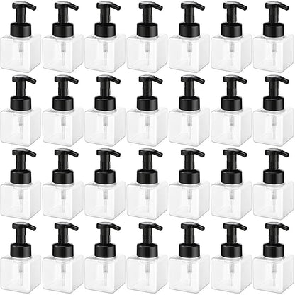 Domensi 24 Pcs Foam Pump Bottle Foaming Soap Dispenser Empty Travel Foaming Dispenser 8.5 oz Refillable Hand Soap Plastic Pump Bottle Travel Clear Container for Bathroom Vanities (Black)