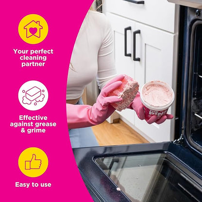 Stardrops - The Pink Stuff Miracle Cleaning Paste & SQeeZY Scrubber Sponge Bundle – All-Purpose, Non-Scratch Cleaner for Kitchens, Bathrooms, Walls, Floors, Pots, Grout, and More