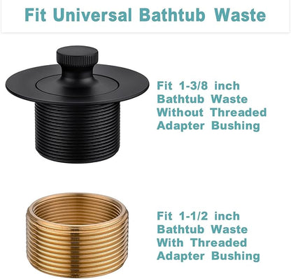 BESTILL Lift and Turn Bathtub Drain Bath Tub Trim Set Conversion Kit, Matte Black