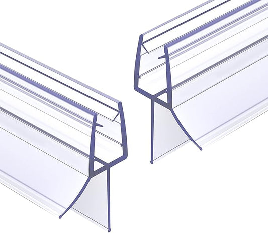 Shower Door Bottom Seal 2-Pack, 36"(914mm) Long PVC Strips with Drip Rail for 5/16"(8mm) Glass Door, Prevent Water from Spilling and Keeps The Room Clean