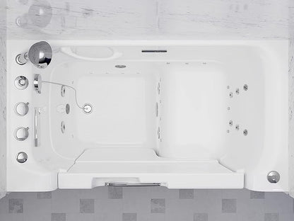 ANZZI Walk In Tub for Seniors 29"x53" Left Drain ADA Wheelchair Accessible - 30 Therapeutic Jets, Quick Fill Faucet, Aromatherapy, Chromatherapy - Compact Design | 2953WCLWD