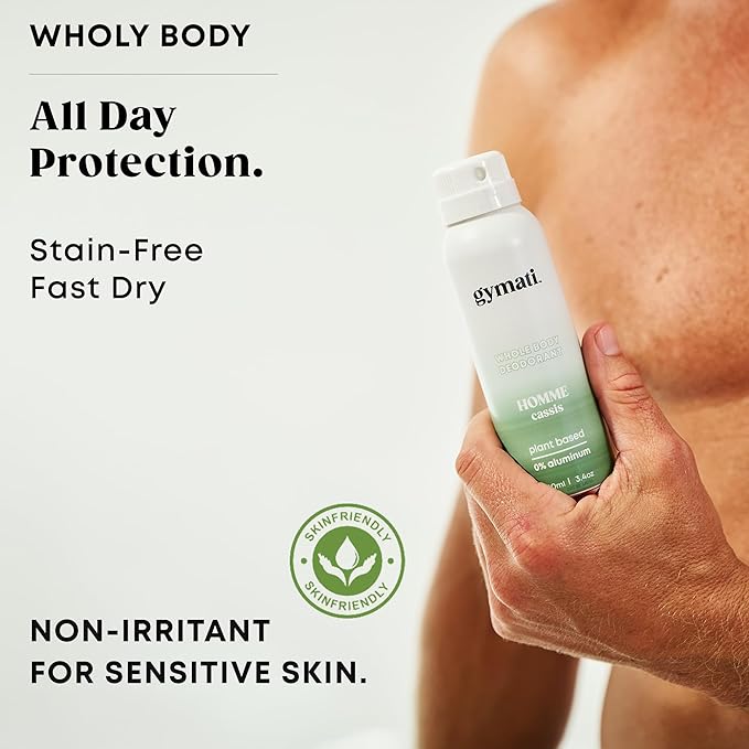 Gymati Fitness Body Deodorant Spray Aluminum Free - Men & Unisex - Pack of 2