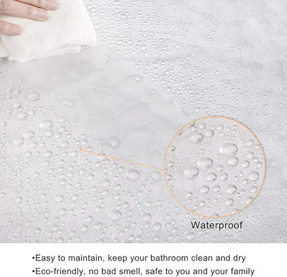 WELTRXE EVA Shower Curtain Liner with Magnets, 72 x 78 Inch Waterproof 3D Water Cube Clear Bathroom Shower Curtains, No Chemical Smell, Heavy Duty, Extra Long for Shower Stall, Bathtubs, 12 Hooks