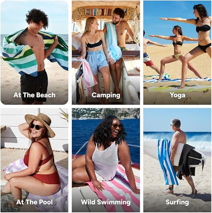 Dock & Bay Kid's Towel - for Beach Use - Quick Dry, Sand Free - Compact, Lightweight - 100% Recycled - Includes Bag - Summer - Cool Lagoon, Large (160x90cm, 63x35)