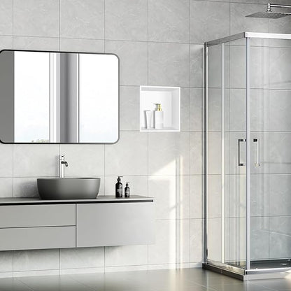 12" X 12" Shower Niche Insert Tile Ready, Niche for Shower Wall, Stainless Steel Recessed Shelf No Tile Needed for Bathroom Storage, White