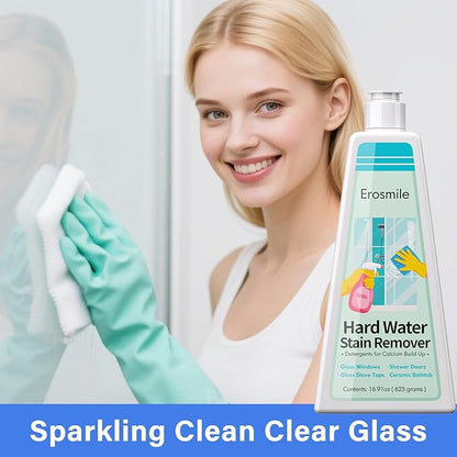 Hard Water Stain Remover, Shower Glass & Shower Door Cleaner, Removes Calcium Build Up for Toilet Bowl & All Household Cleaner -16.91oz