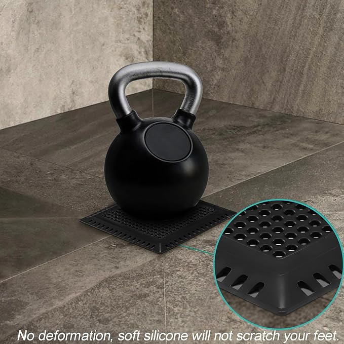 Shower Drain Hair Catcher/Drain Strainer/Shower Drain Cover for Bathroom Floor Drain, Stainless Steel and Silicone (Patented Product)