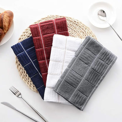 Anyi Kitchen Dish Towels Heavy Duty Absorbent Dish Cloths with Hanging Loop 100% Cotton Tea Bar Towels (16x26, Set of 3, Red)