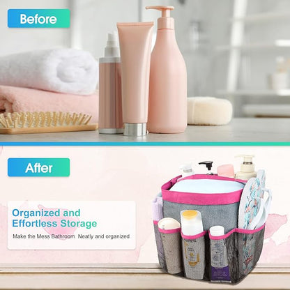 Attmu Mesh Shower Caddy Portable for College Dorm Room Essentials with 8 Pockets, Hanging Shower Caddy Dorm Basket, Quick Dry Shower Bag for Bathroom